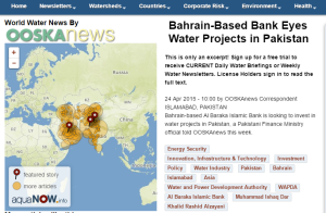 Bahrain based Bank eye water projects in Pakistan