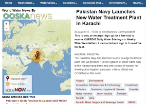 Pakistan Navy Launches New Water Treatment Plant in Karachi