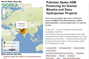 Pakistan seeks ADB Financing for Diamer Bhasha and Dasu Hydropower Project