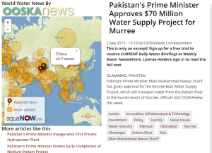Pakistan's Prime Minister approves $70 million water supply project for Murree