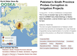 Pakistan's Sindh Province Probes Corruption in Irrigation Projects